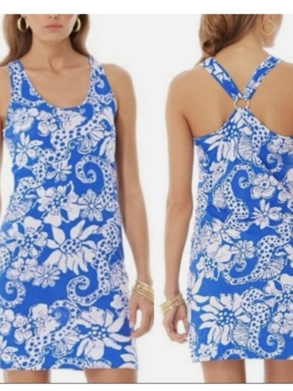 Lilly Pulitzer Seahorse Shore Dress Blue White Size XS